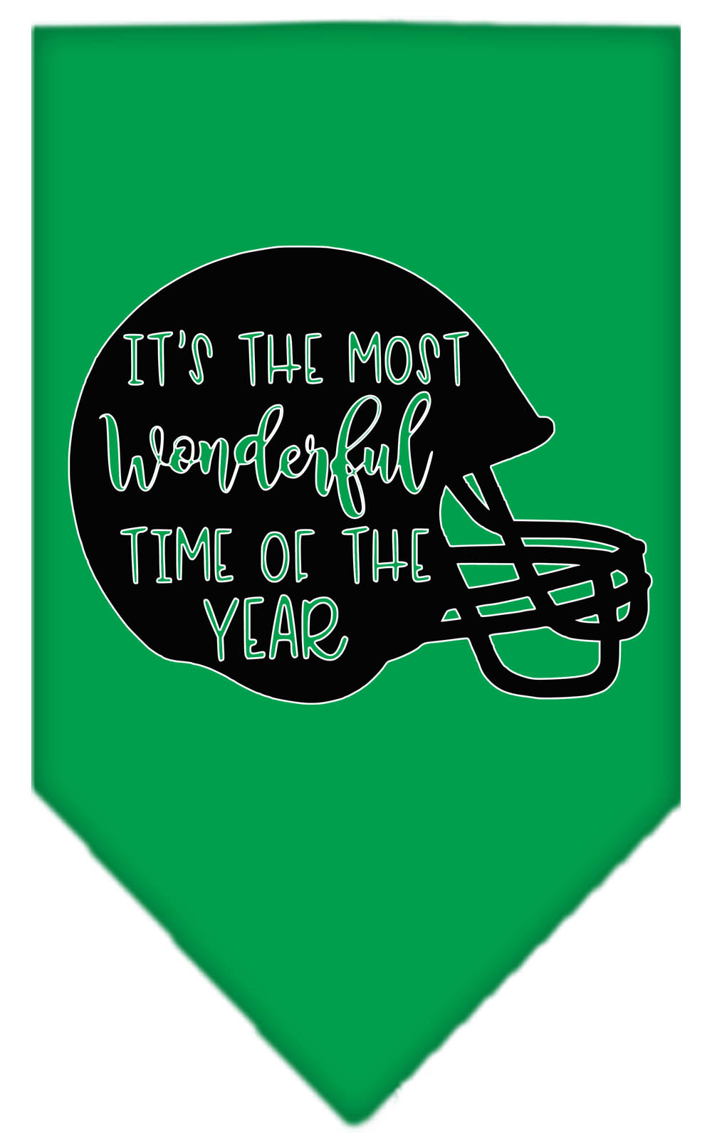 Most Wonderful Time of the Year (Football) Screen Print Bandana Emerald Green Large